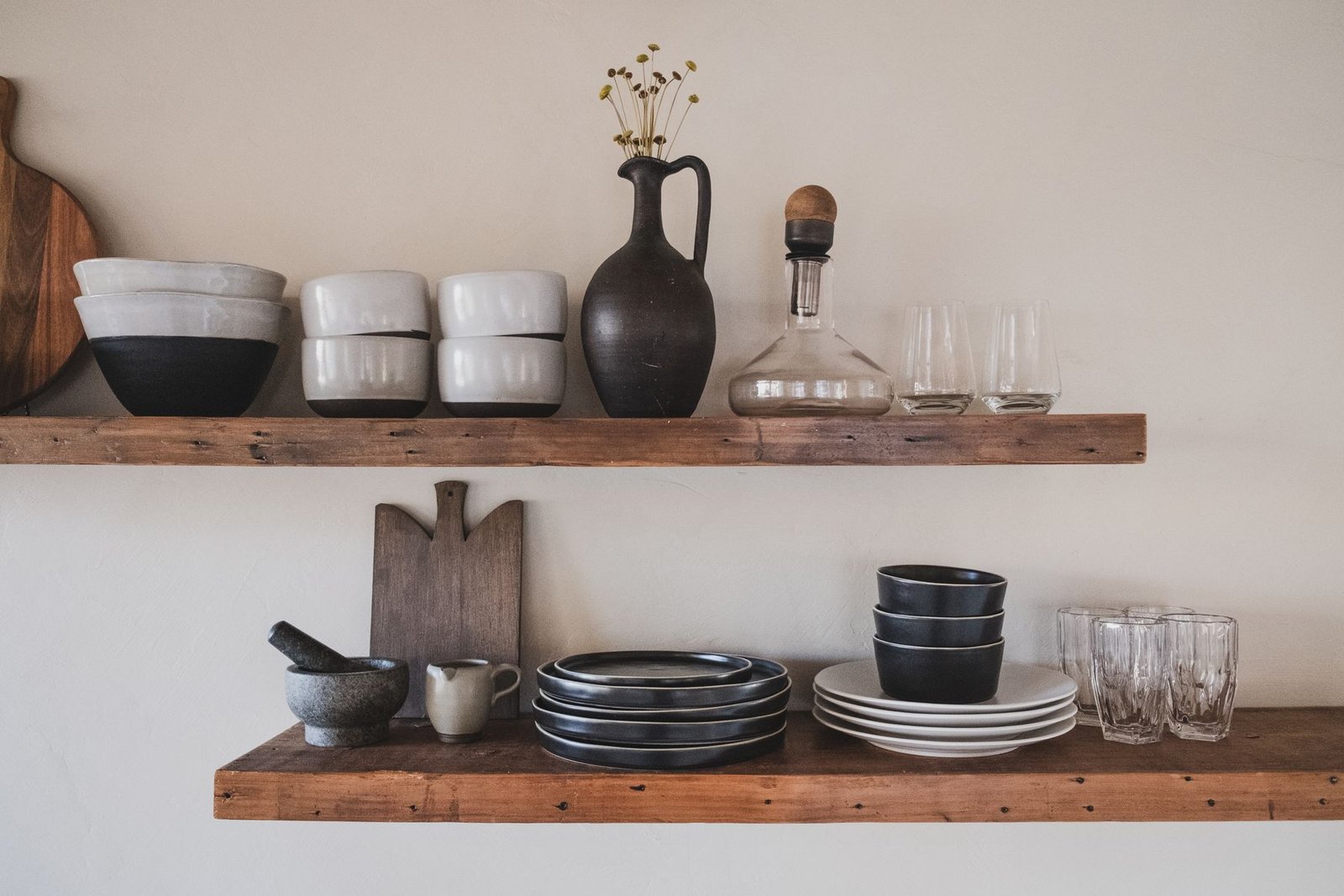 Homeware products arranged on shelves
