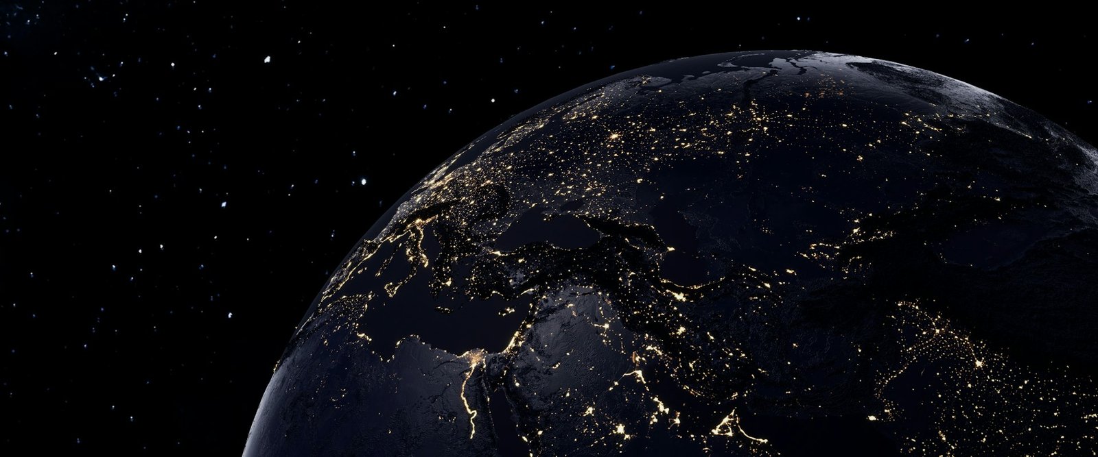 Global trade network connecting continents